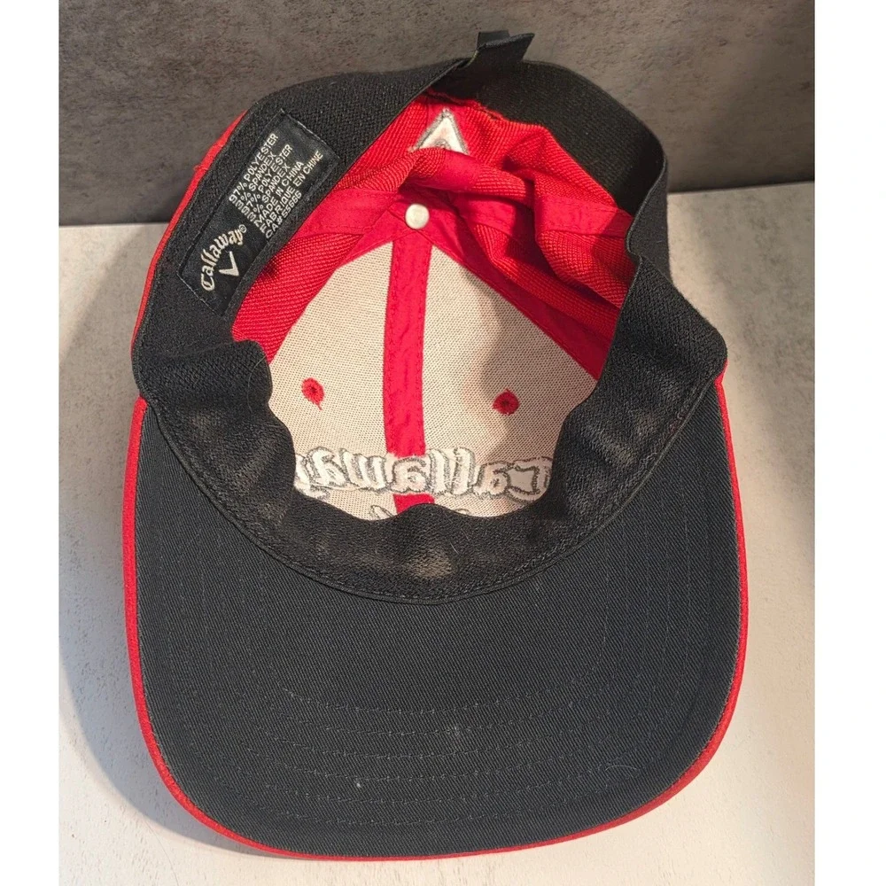 Callaway Mens Golf Hat Red Embroidered Logo A-Flex Baseball Cap S/M